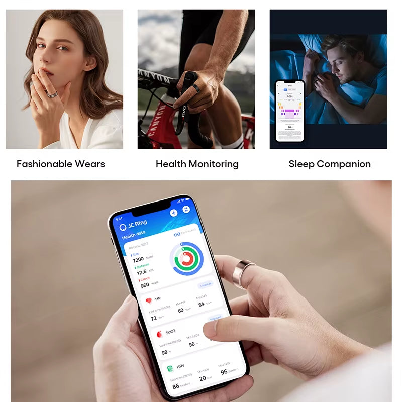 2301A High Quality Heart Rate Variability Smartring Fitness Sleep Tracker Smart Health Ring for Men Women Track Circle Menstrual